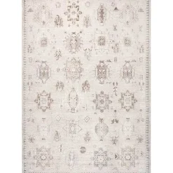 Kirklands Home Krystin Distressed Washable Area Rug, 5x8 Gray Clearance