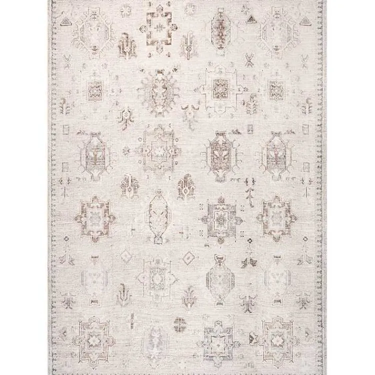 Kirklands Home Krystin Distressed Washable Area Rug, 5x8 Gray Clearance