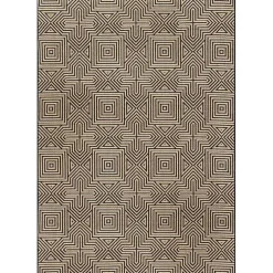 Kirklands Home Kylie Gray Modern Abstract Outdoor Rug, 5x8 New