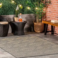Kirklands Home Kylie Gray Modern Abstract Outdoor Rug, 5x8 New