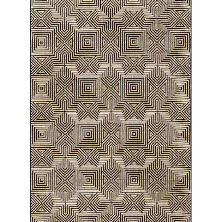 Kirklands Home Kylie Gray Modern Abstract Outdoor Rug, 8x10 Outlet