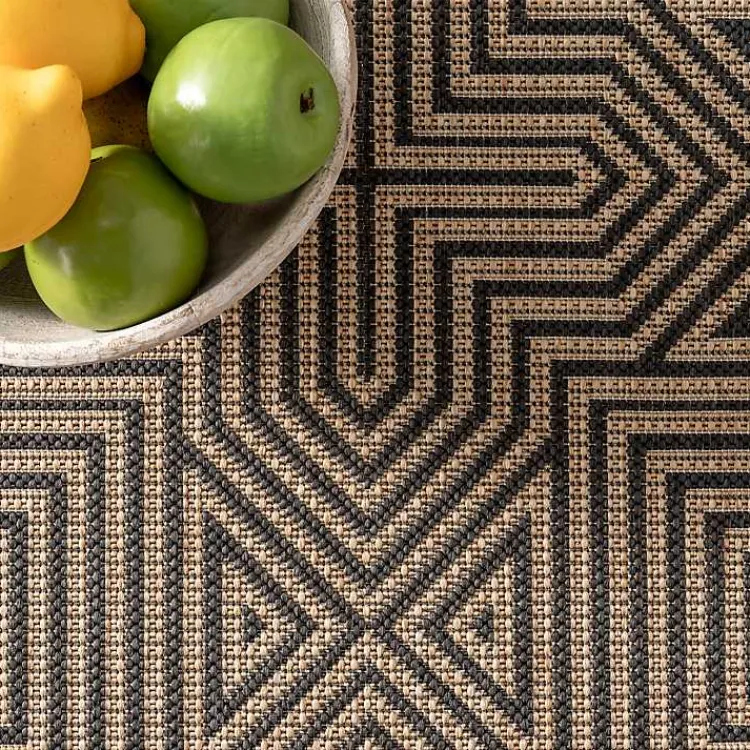 Kirklands Home Kylie Gray Modern Abstract Outdoor Rug, 8x10 Outlet