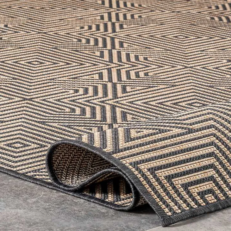 Kirklands Home Kylie Gray Modern Abstract Outdoor Rug, 8x10 Outlet