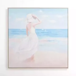 Kirklands Home Lady by the Sea Framed Canvas Art Print