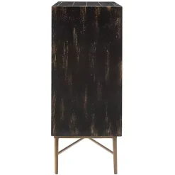 Kirklands Home Laini Distressed Modern Carved Cabinet Black Hot