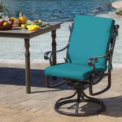Kirklands Home Lake Leala Luxe Outdoor Dining Chair Cushion Blue