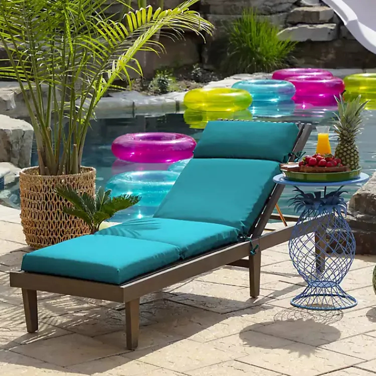 Kirklands Home Lake Leala Outdoor Chaise Cushion Blue