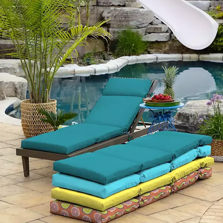 Kirklands Home Lake Leala Outdoor Chaise Cushion Blue