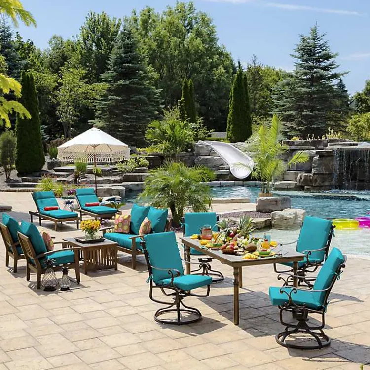Kirklands Home Lake Leala Outdoor Chaise Cushion Blue