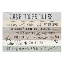 Kirklands Home Lake House Rules Giclee Canvas Art Print Gray Hot