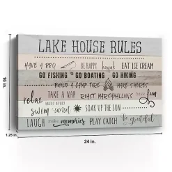 Kirklands Home Lake House Rules Giclee Canvas Art Print Gray Hot