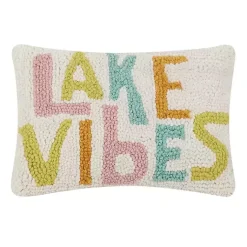Pillows>Kirklands Home Lake Vibes Hooked Lumbar Pillow