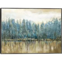 Kirklands Home Lakeside s Framed Canvas Art Print Blue Discount
