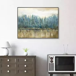 Kirklands Home Lakeside s Framed Canvas Art Print Blue Discount