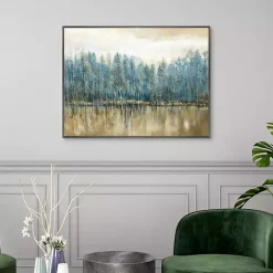 Kirklands Home Lakeside s Framed Canvas Art Print Blue Discount