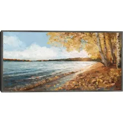 Kirklands Home Lakeside Colors Framed Canvas Art Print Multi Hot