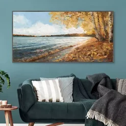 Kirklands Home Lakeside Colors Framed Canvas Art Print Multi Hot