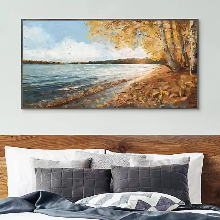 Kirklands Home Lakeside Colors Framed Canvas Art Print Multi Hot
