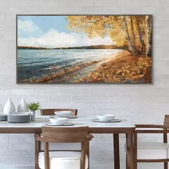 Kirklands Home Lakeside Colors Framed Canvas Art Print Multi Hot