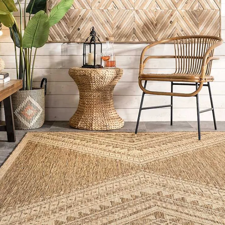 Kirklands Home Landy Aztec Outdoor Rug, 5x8 Tan Sale