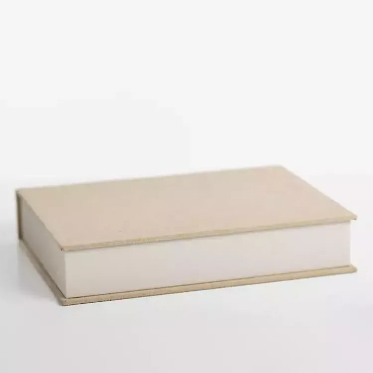 Baskets & Boxes>Kirklands Home Large Beige Linen Book Box Tan