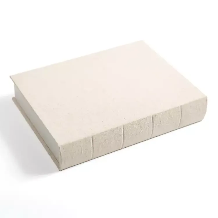 Baskets & Boxes>Kirklands Home Large Beige Linen Book Box Tan