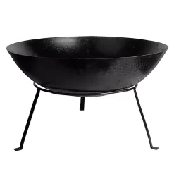 Kirklands Home Large Metal Fire Bowl with Tapered Legs Black Hot