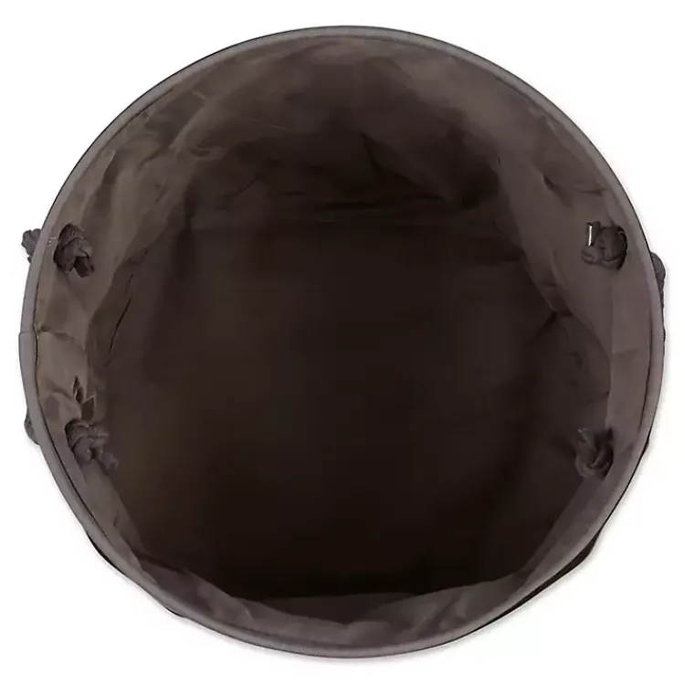 Baskets & Boxes>Kirklands Home Large Black Paw Patch Stripe Round Pet Basket