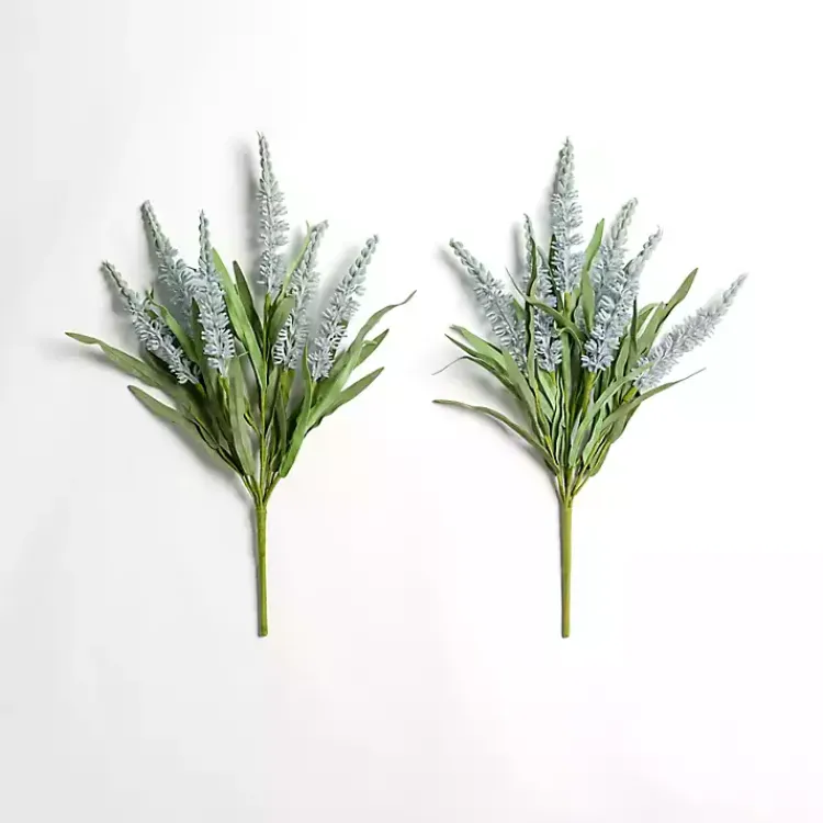 Stems & Bouquets>Kirklands Home Large Blue Heather Bushes, Set of 2