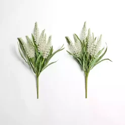 Stems & Bouquets>Kirklands Home Large Cream Heather Bushes, Set of 2