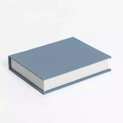 Baskets & Boxes>Kirklands Home Large Light Linen Book Box Blue
