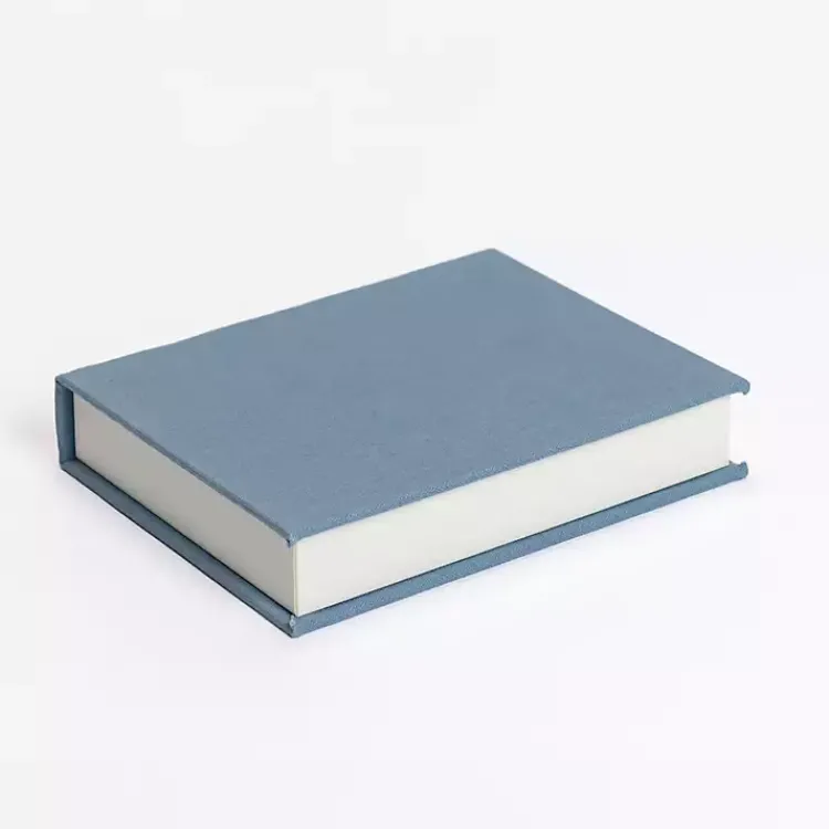 Baskets & Boxes>Kirklands Home Large Light Linen Book Box Blue