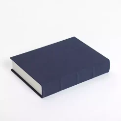 Baskets & Boxes>Kirklands Home Large Navy Linen Book Box Blue