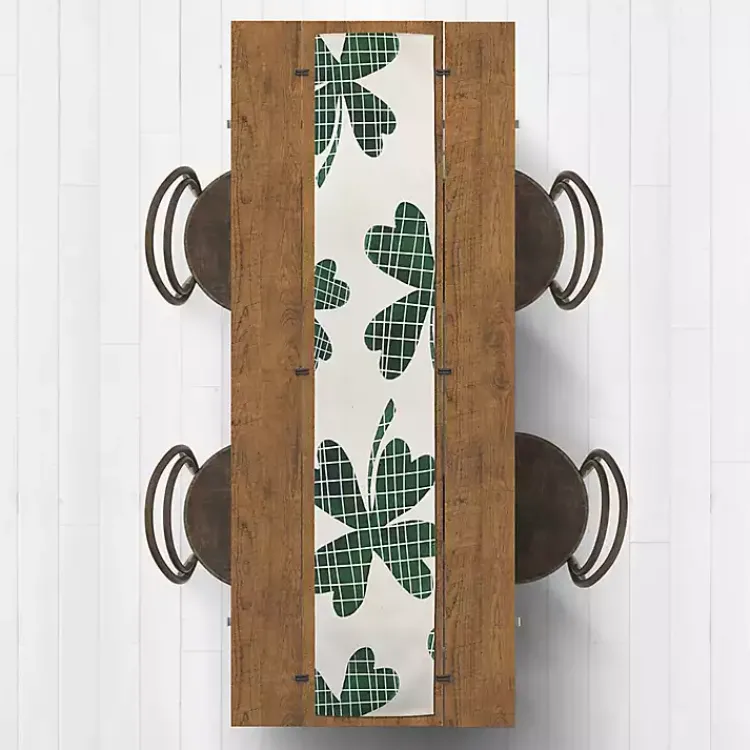 St Patricks Day Decorations>Kirklands Home Large Plaid Clover Table Runner, 90 in.