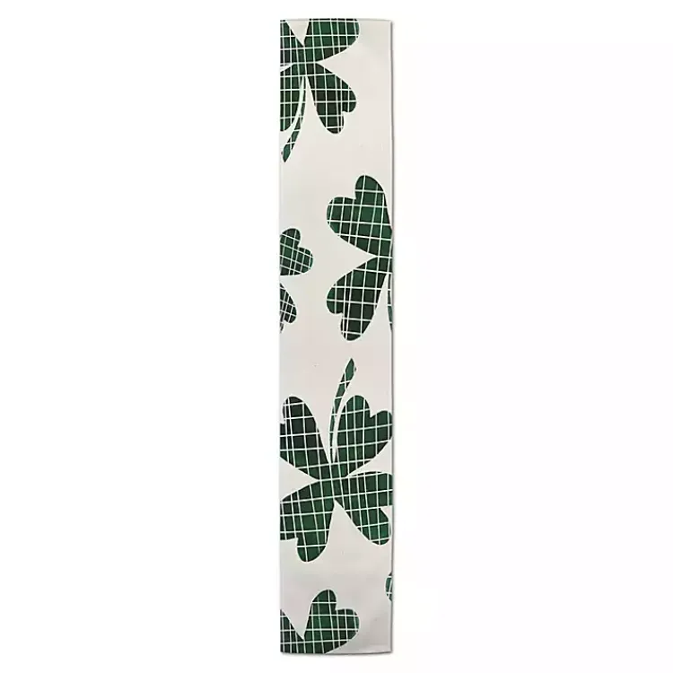 St Patricks Day Decorations>Kirklands Home Large Plaid Clover Table Runner, 90 in.