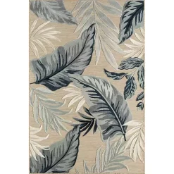 Kirklands Home Large Print Tropical Leaf Outdoor Area Rug, 5x7 Hot