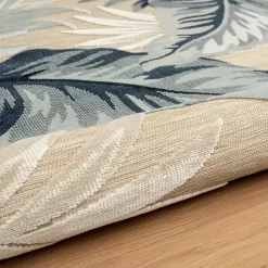 Kirklands Home Large Print Tropical Leaf Outdoor Area Rug, 5x7 Hot
