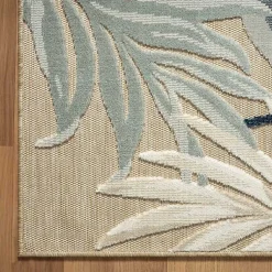 Kirklands Home Large Print Tropical Leaf Outdoor Area Rug, 5x7 Hot