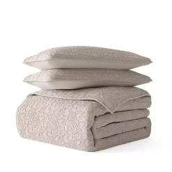 Kirklands Home Latte Floral Stitch 2-pc. Twin Quilt Set Tan Sale