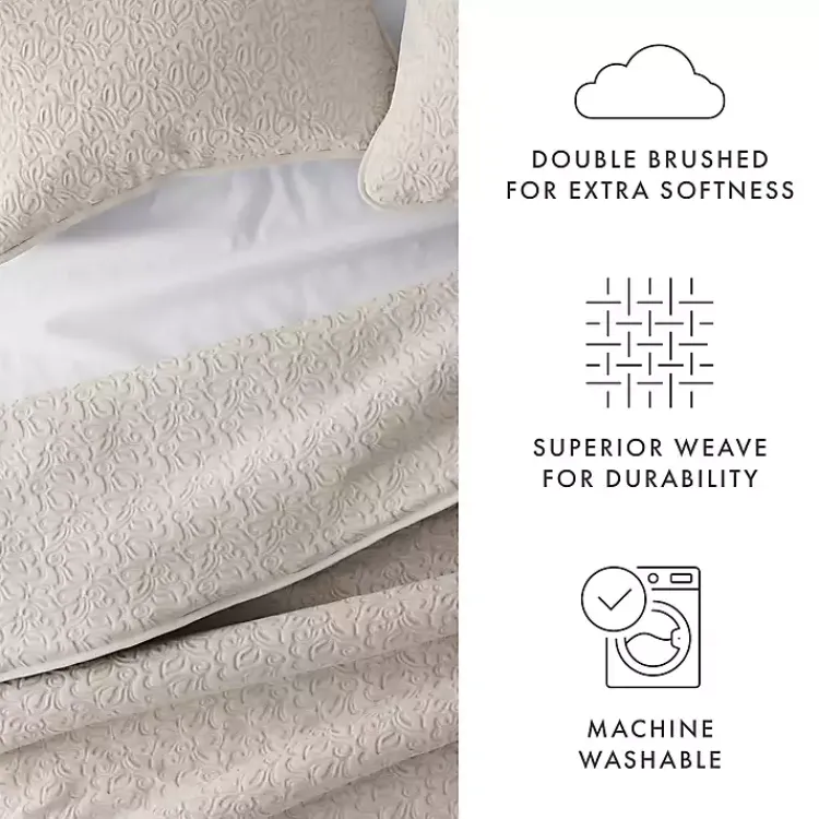 Kirklands Home Latte Floral Stitch 2-pc. Twin Quilt Set Tan Sale