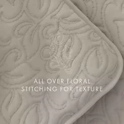 Kirklands Home Latte Floral Stitch 2-pc. Twin Quilt Set Tan Sale