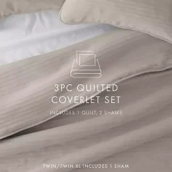 Kirklands Home Latte Stitched Stripes 2-pc. Twin Quilt Set Gray Discount