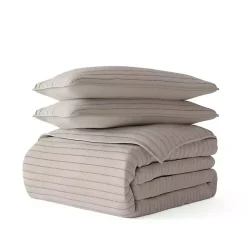 Kirklands Home Latte Stitched Stripes 3-pc. Queen Quilt Set Tan Sale