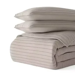 Kirklands Home Latte Stitched Stripes 3-pc. King Quilt Set Tan Hot