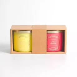 Candles>Kirklands Home Lava Citrus & Lemon Pound Cake 2-pc. Candle Set
