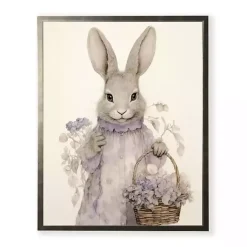 Easter Decorations>Kirklands Home Lavender Easter Bunny Framed Art Print