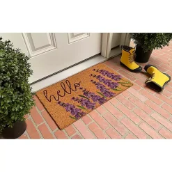 Kirklands Home Lavender Hello Doormat Outlet