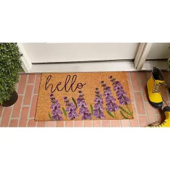Kirklands Home Lavender Hello Doormat Outlet