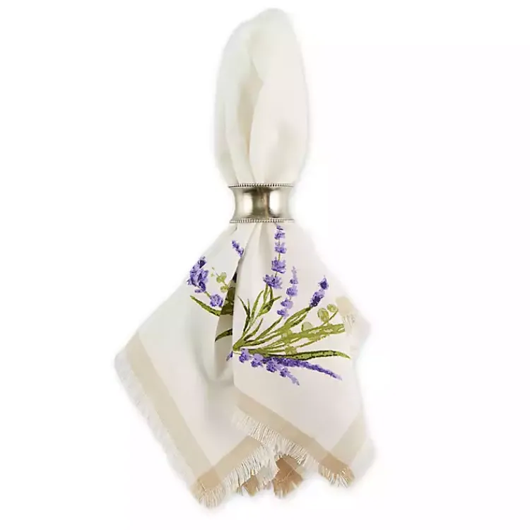 Kirklands Home Lavender Sprigs Cotton Napkins, Set of 4 Hot