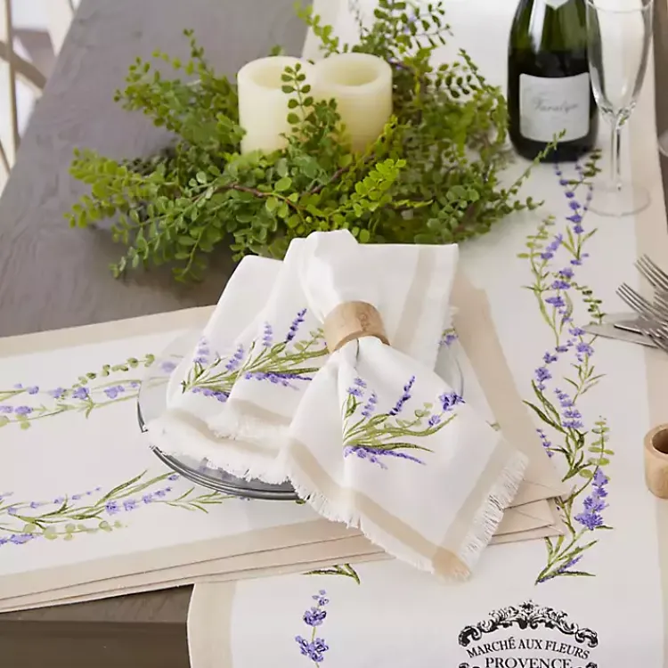 Kirklands Home Lavender Sprigs Cotton Napkins, Set of 4 Hot